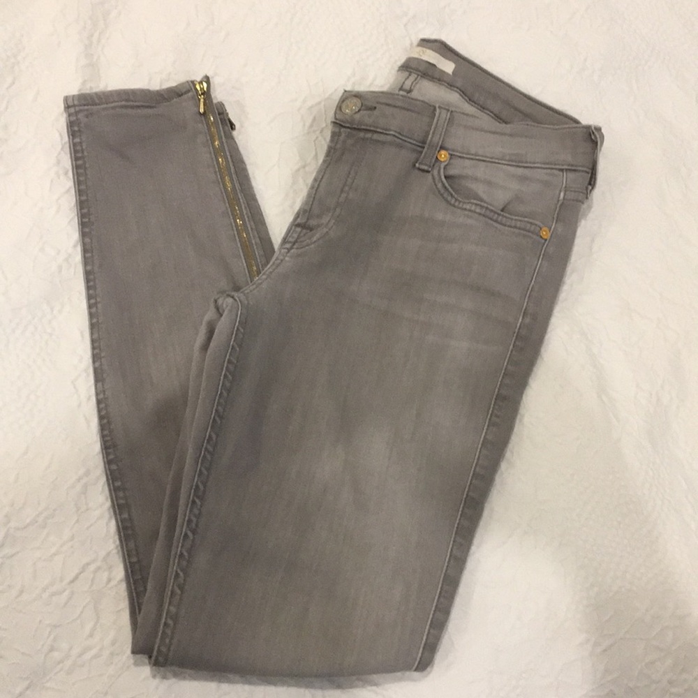 7 for all Mankind Grey Skinny Jeans 29